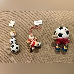 Soccer-Themed Christmas Ornaments Set